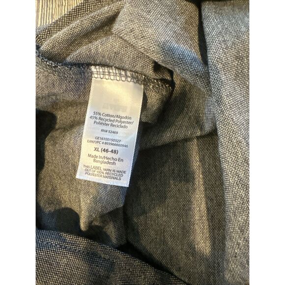 George Men's Short Sleeve Knit Button Front Shirt X-LARGE (46-48) Black Soot. - Picture 6 of 7